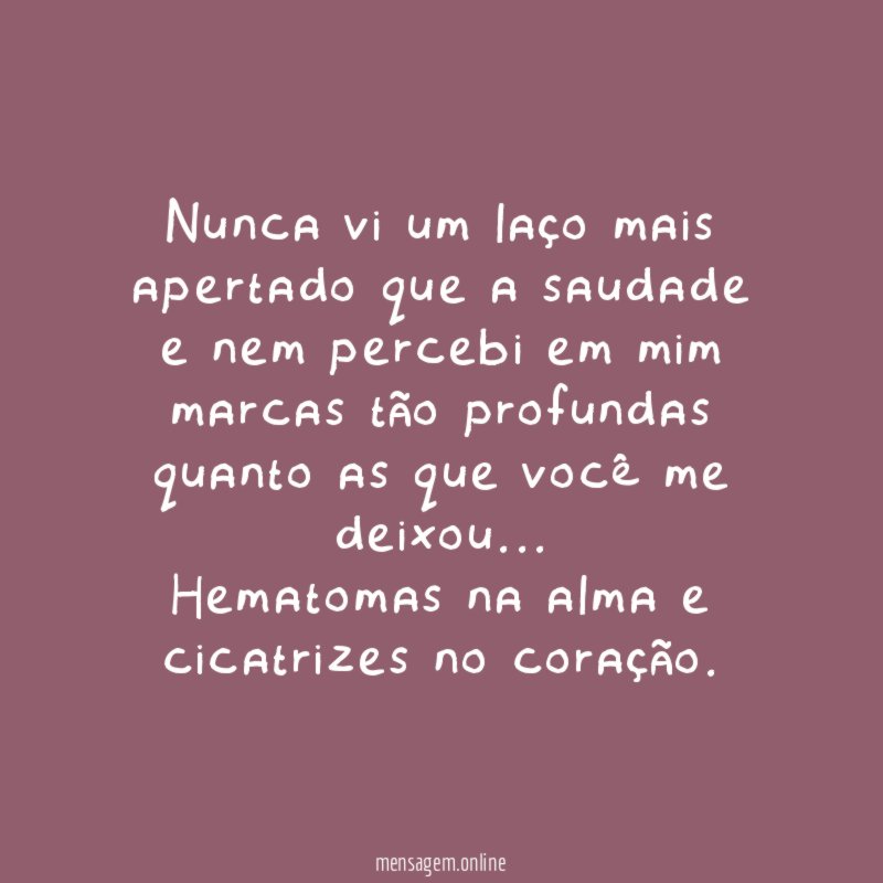 Nunca vi um laço mais apertado que a