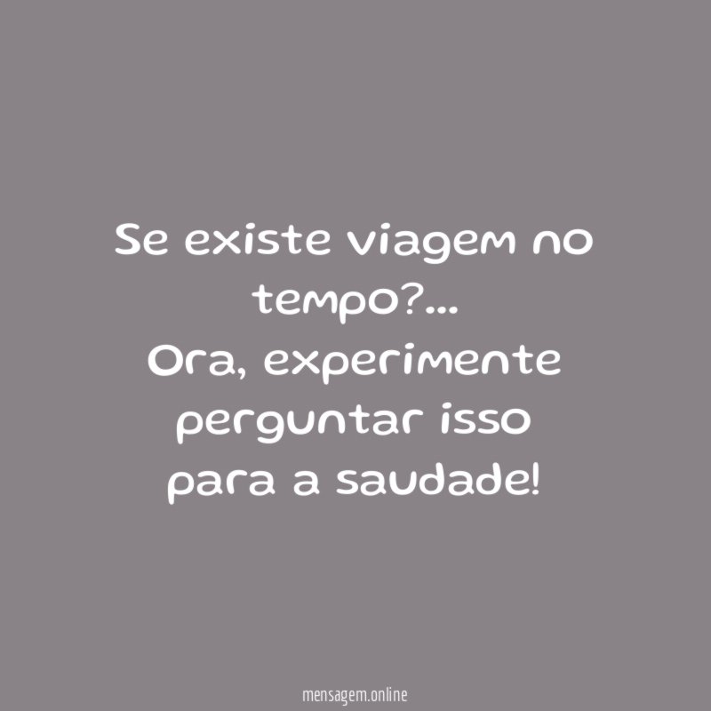 Se existe viagem no tempo