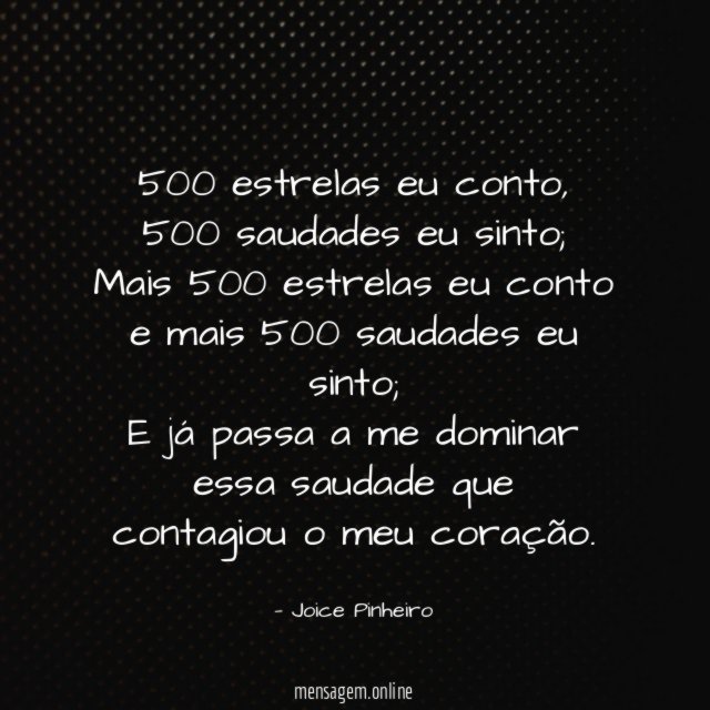 500 estrelas eu conto