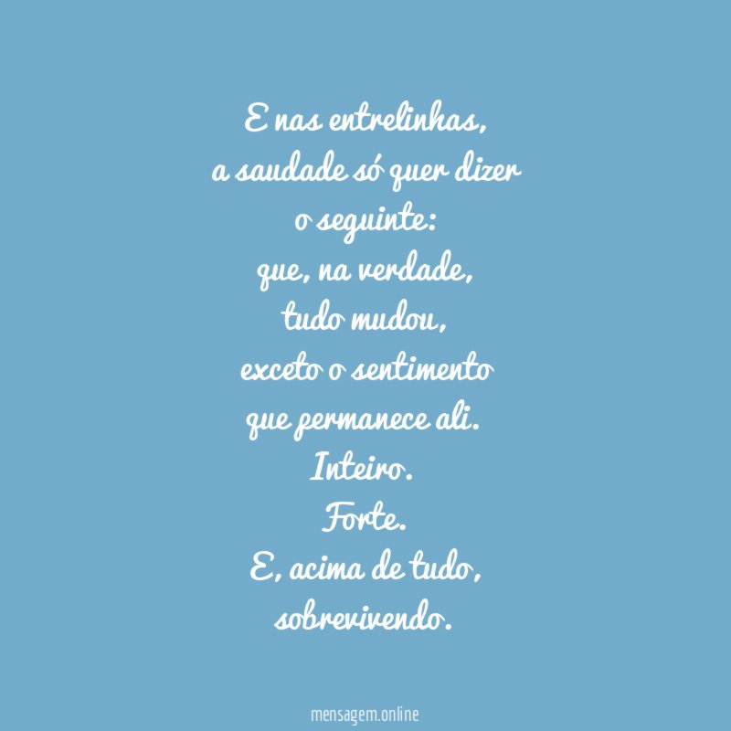 E nas entrelinhas