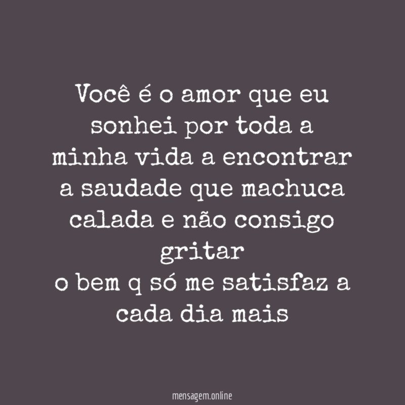 Você é o amor que eu sonhei por
