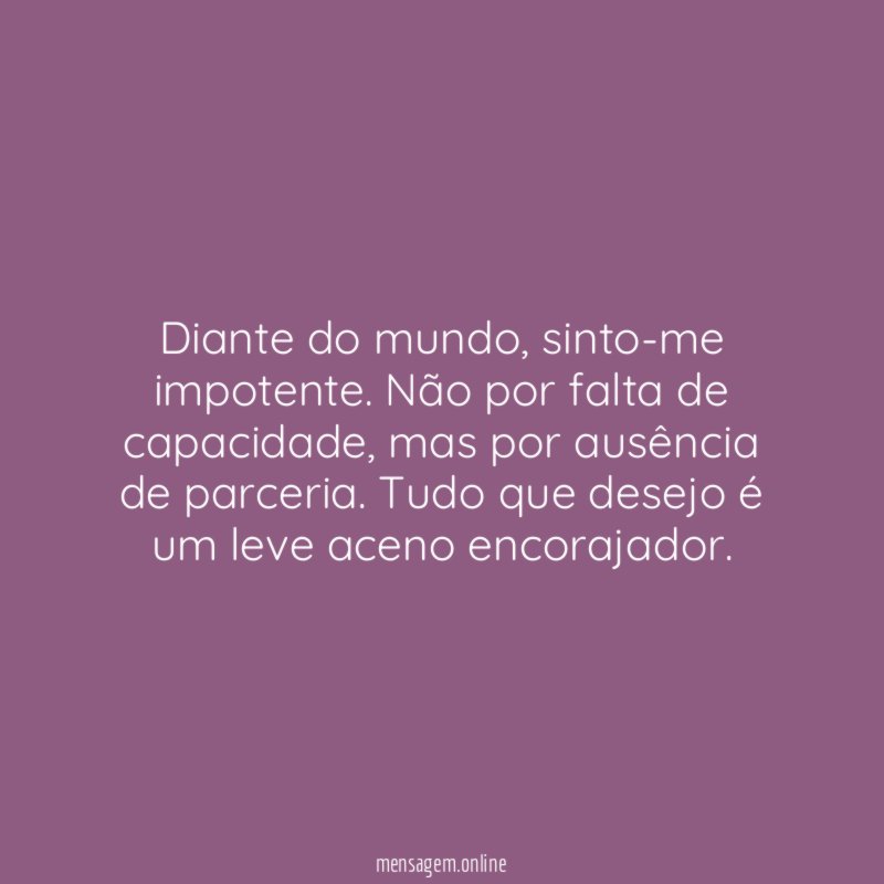 Diante do mundo