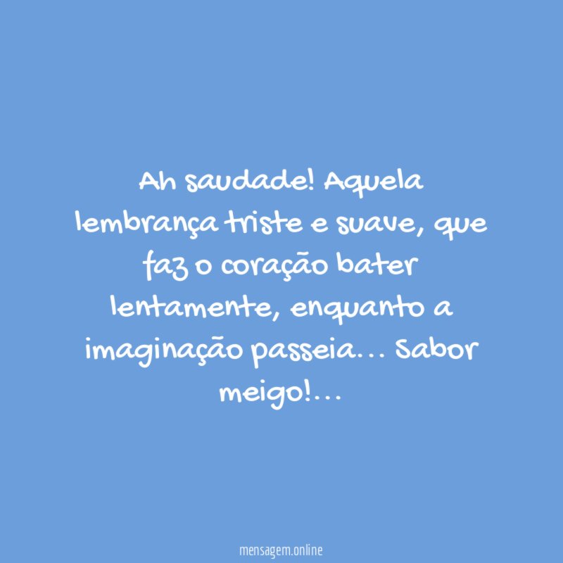 Ah saudade