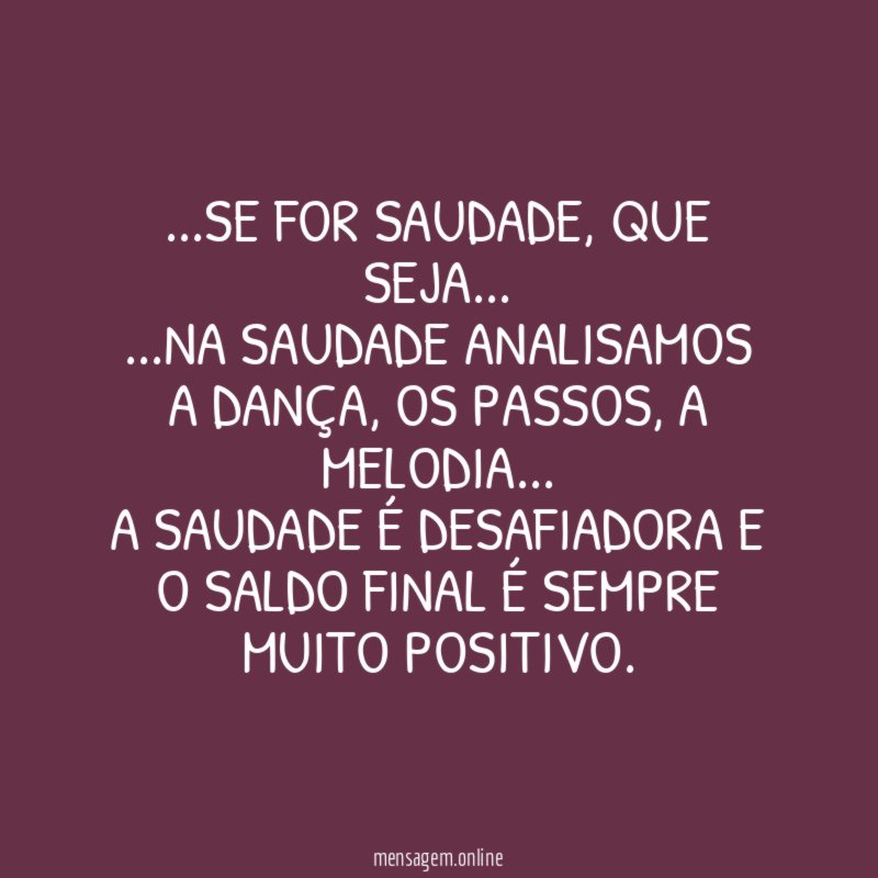 se for saudade