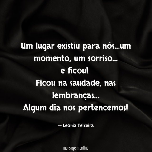 Um lugar existiu para nós