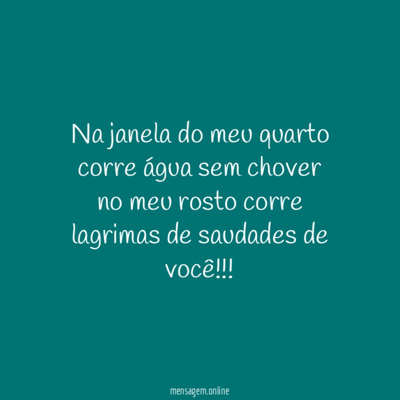 na janela do meu quarto corre água sem