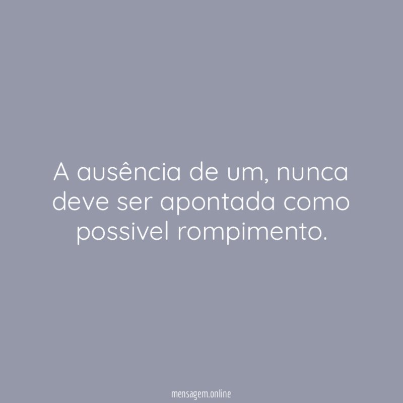 A ausência de um