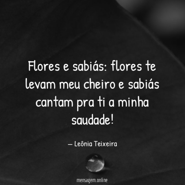 Flores e sabiás