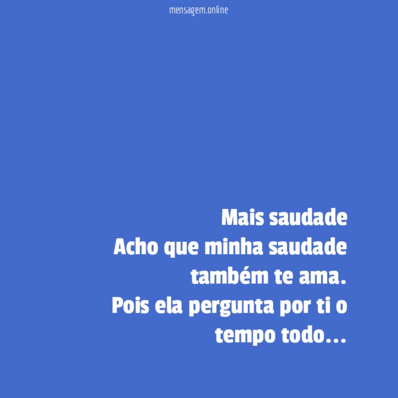 Mais saudade