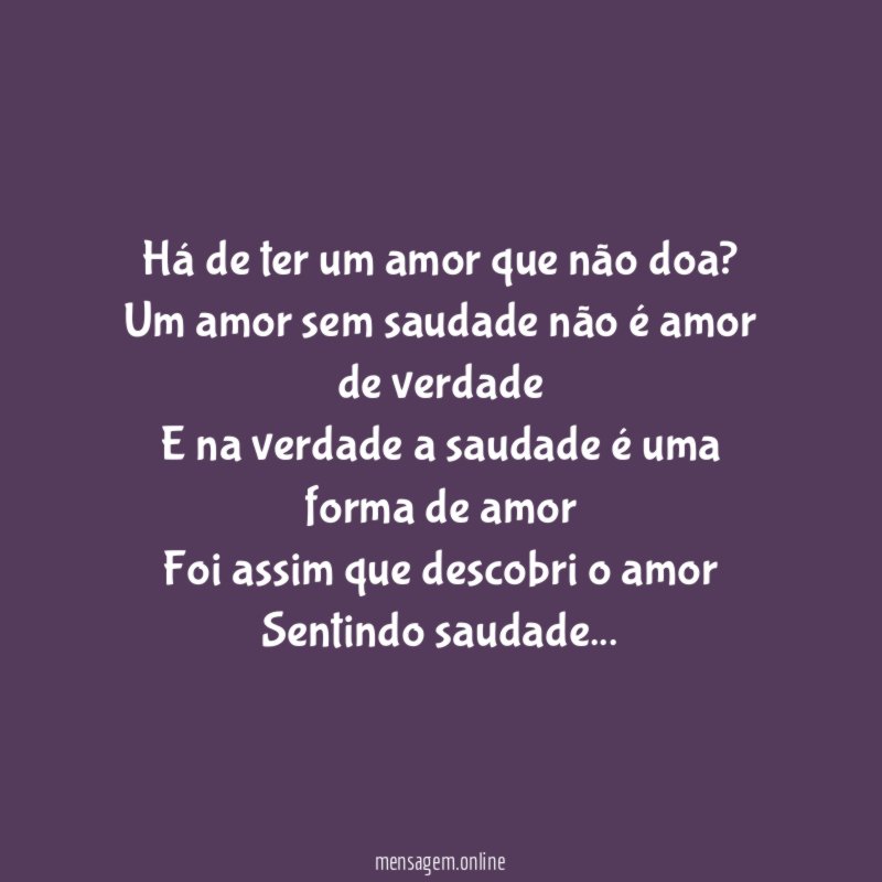 Há de ter um amor que não doa