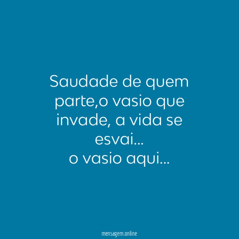 Saudade de quem parte