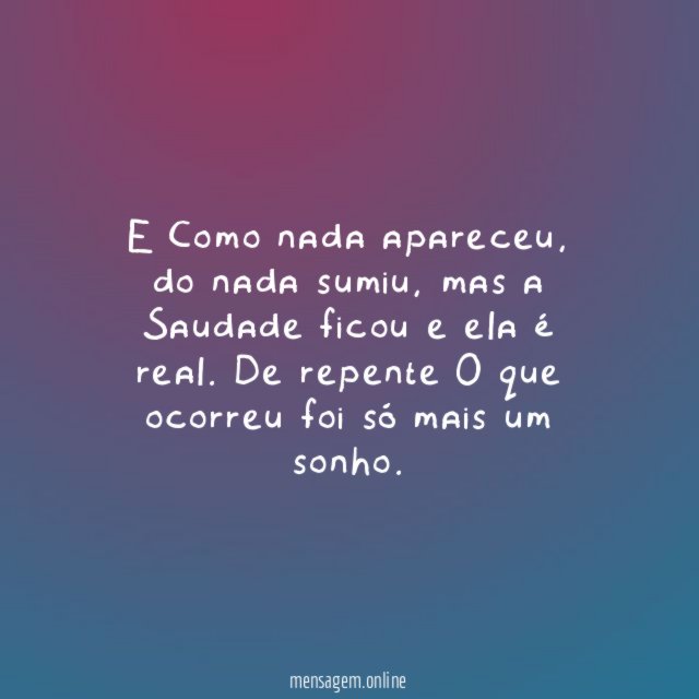 E Como nada apareceu