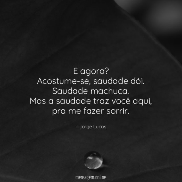 E agora