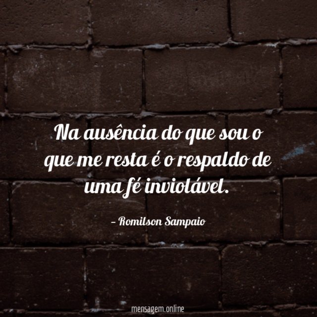 Na ausência do que sou o que me