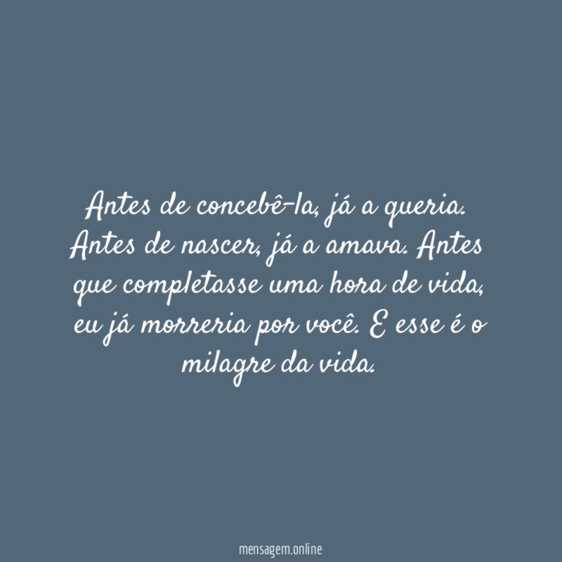Antes de concebê-la