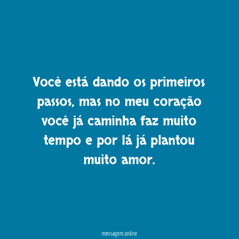 Você está dando os primeiros passos