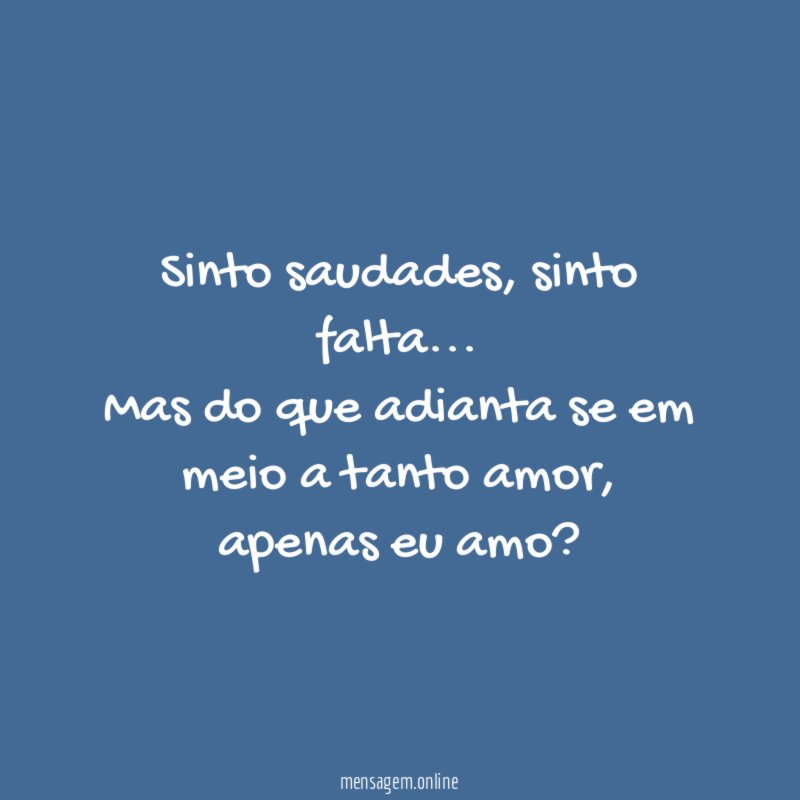 Sinto saudades