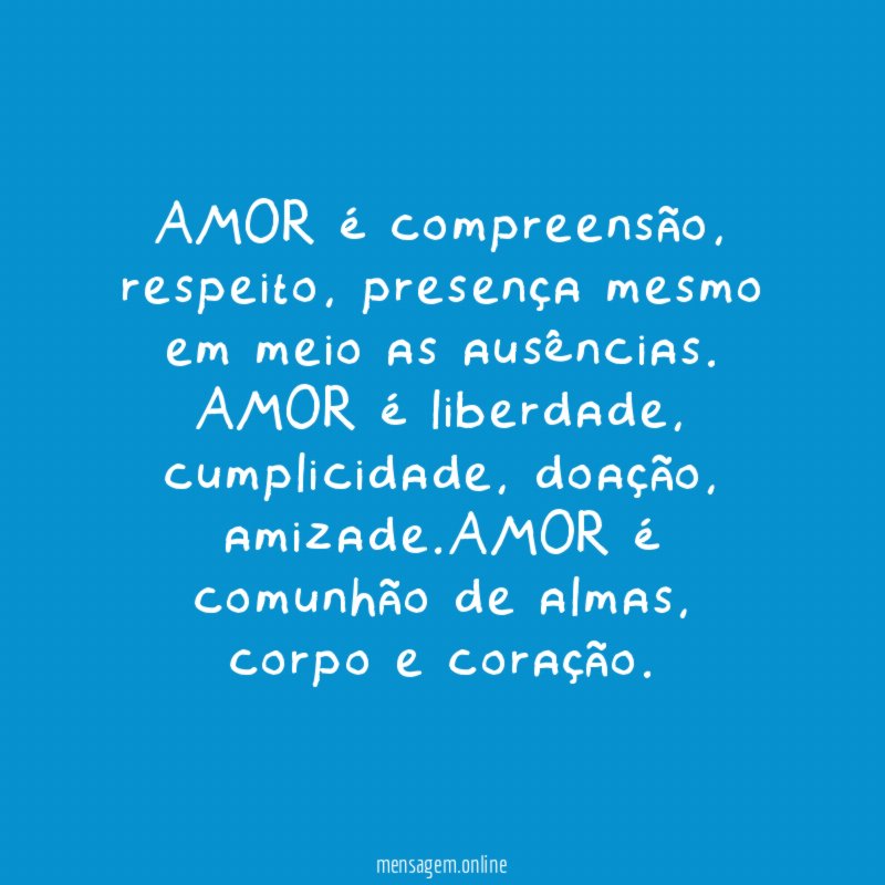 AMOR é compreensão