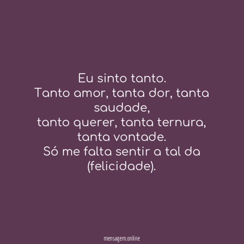 Eu sinto tanto