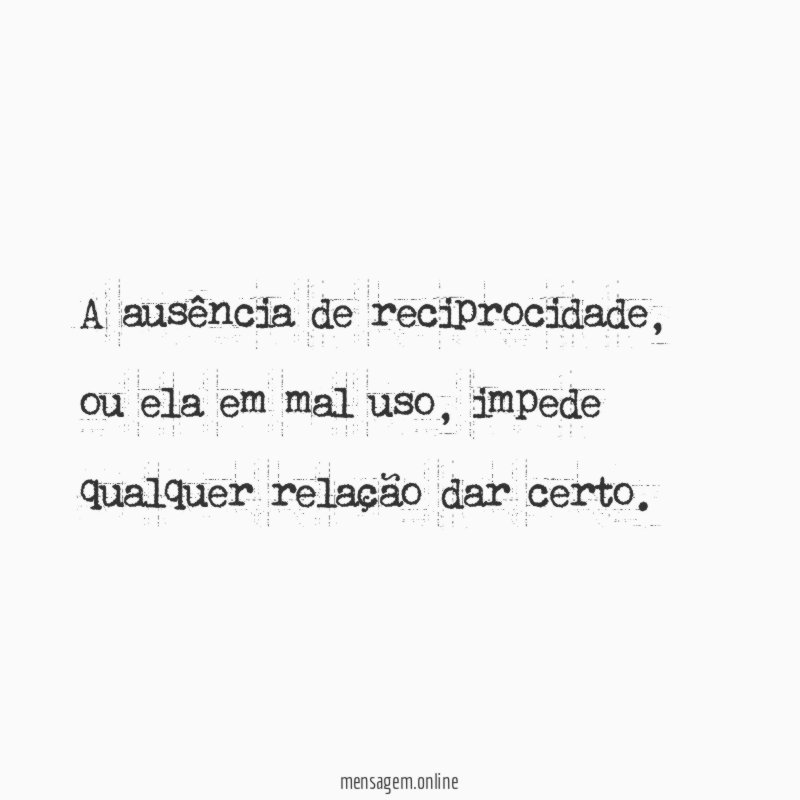 A ausência de reciprocidade