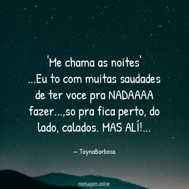'Me chama as noites'