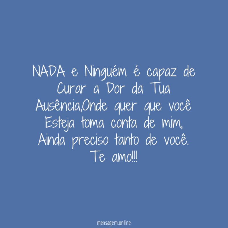 NADA e Ninguém é capaz de Curar a