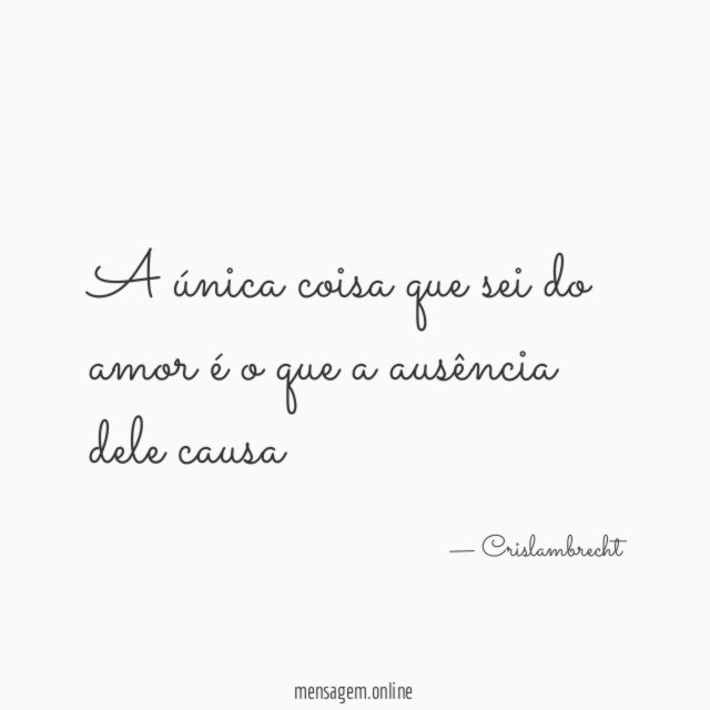 A única coisa que sei do amor é