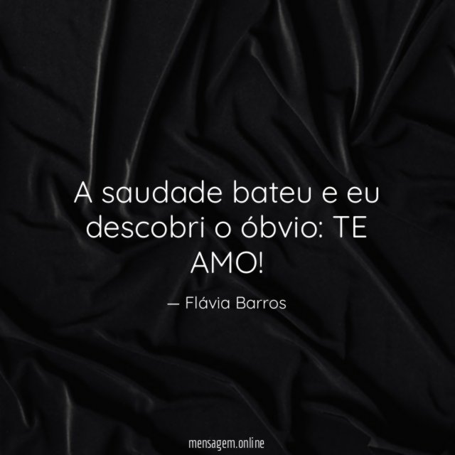A saudade bateu e eu descobri o óbvio
