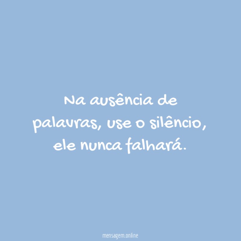 Na ausência de palavras