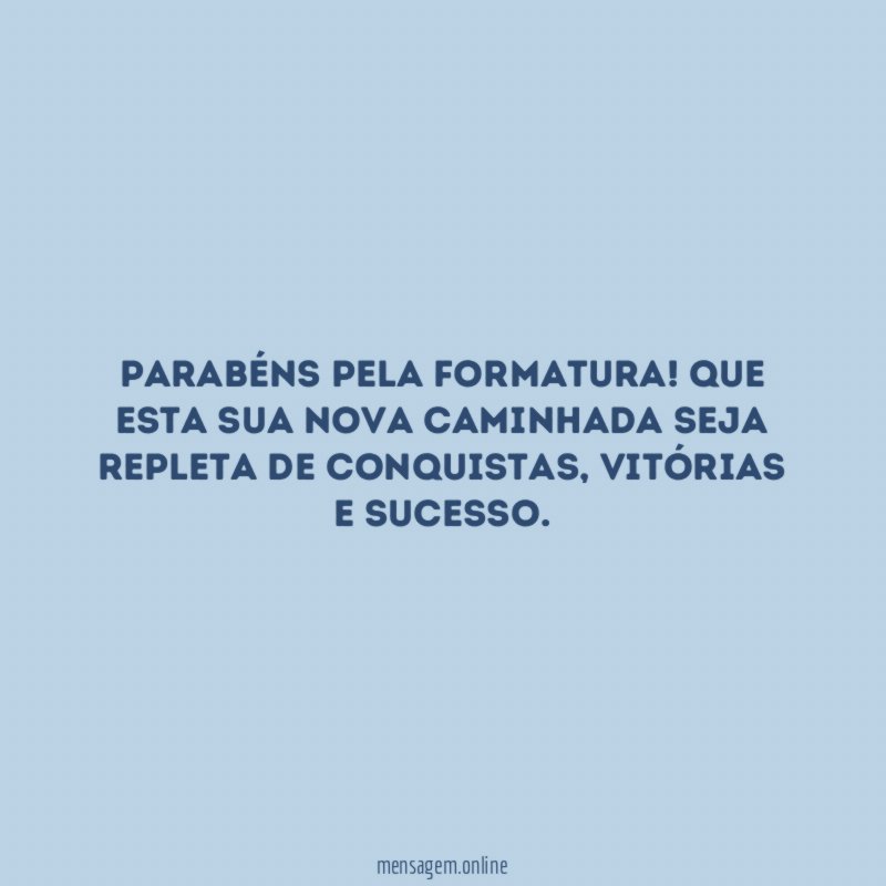 Parabéns pela formatura