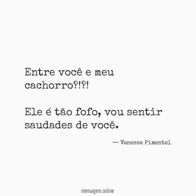 Entre você e meu cachorro