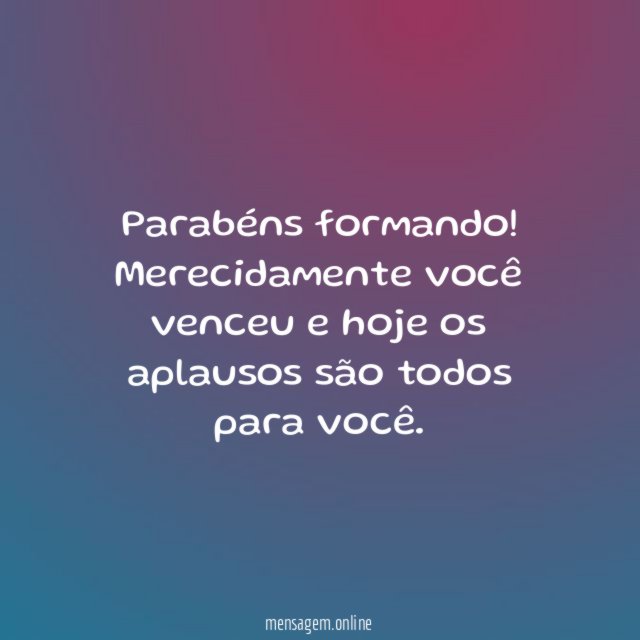 Parabéns formando