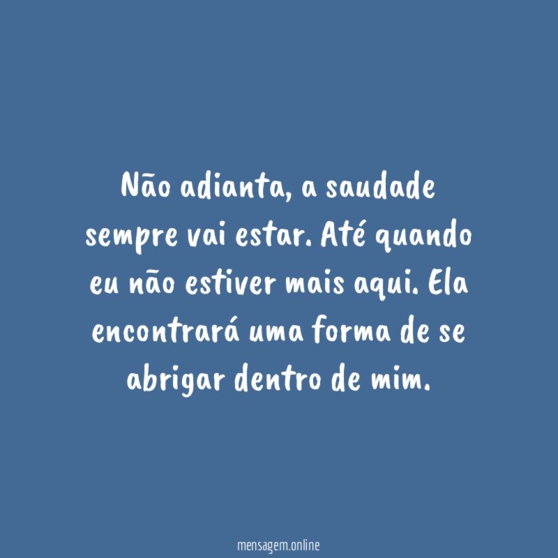Não adianta