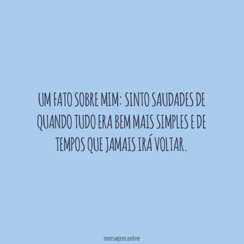 Um fato sobre mim