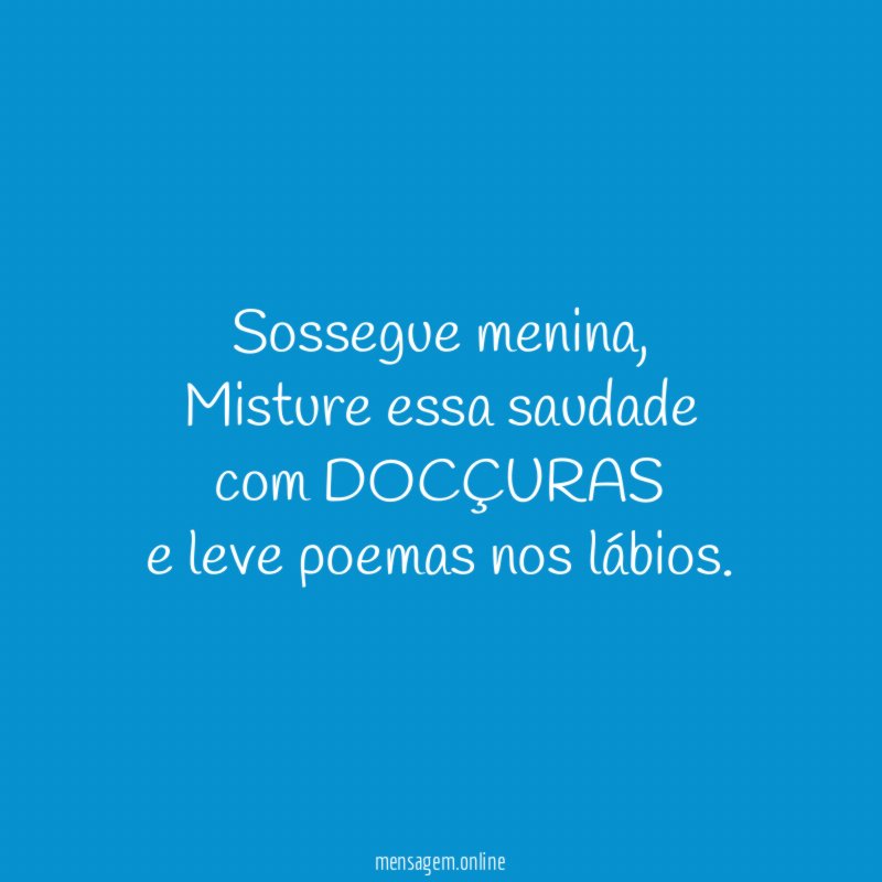 Sossegue menina