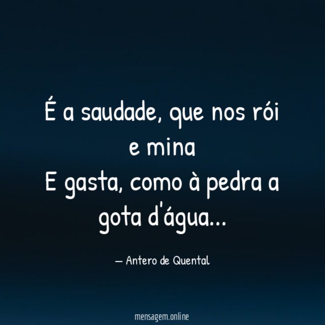 É a saudade
