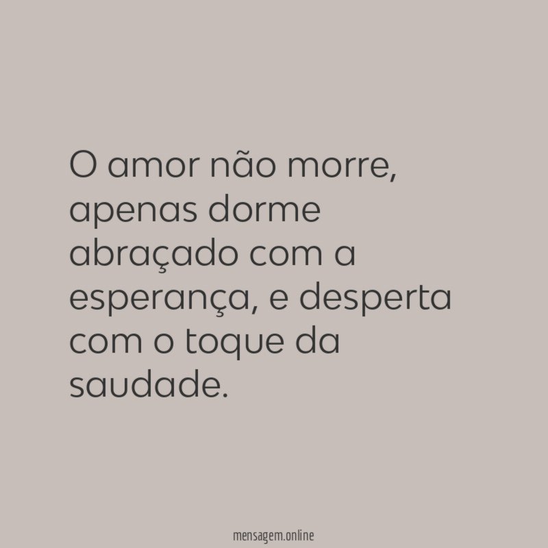 O amor não morre