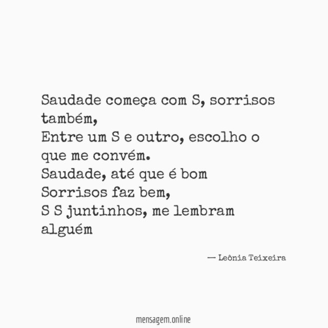 Saudade começa com S