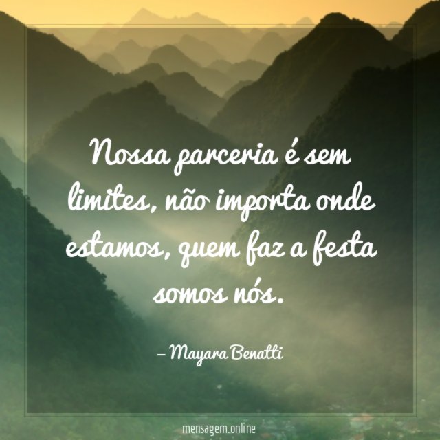 Nossa parceria é sem limites