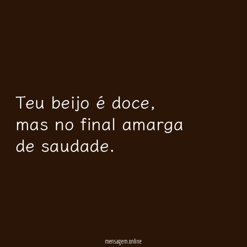 Teu beijo é doce
