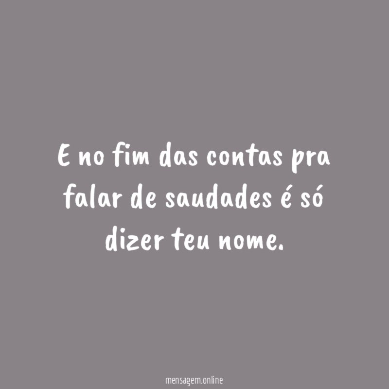 E no fim das contas pra falar de