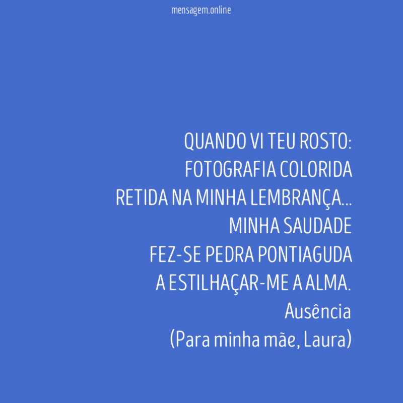 QUANDO VI TEU ROSTO: