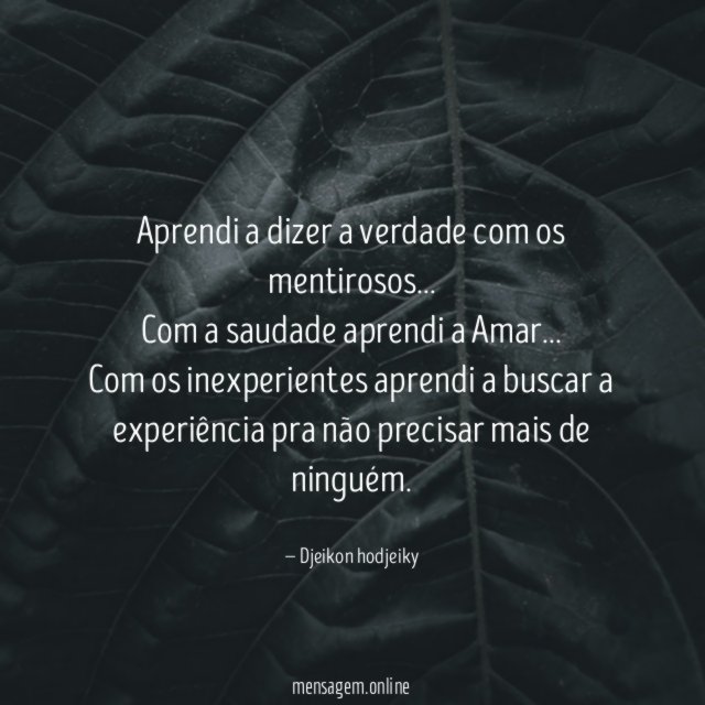 Aprendi a dizer a verdade com os mentirosos