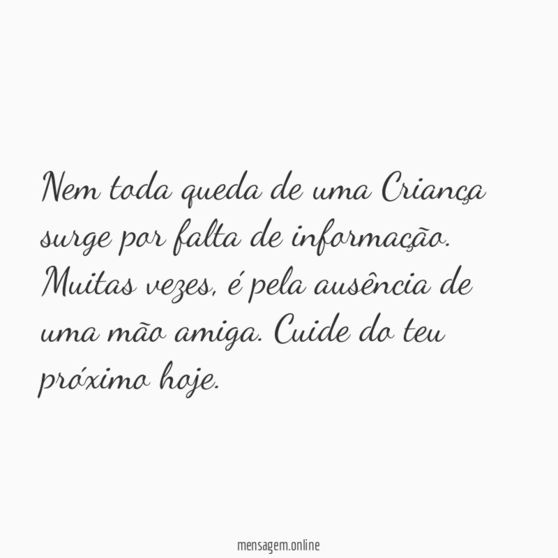 Nem toda queda de uma Criança surge por