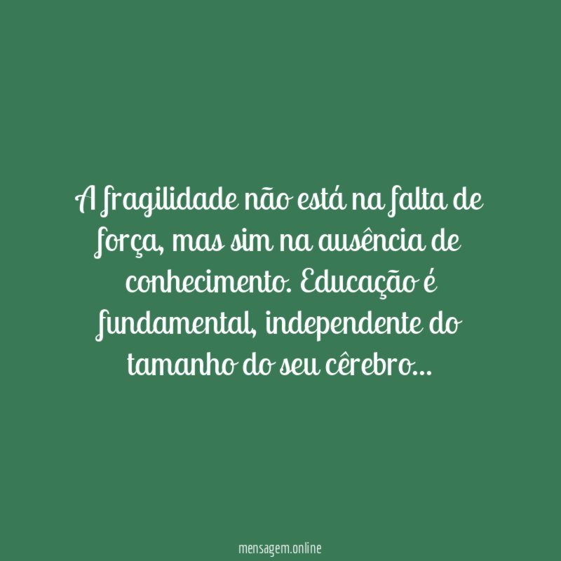 A fragilidade não está na falta de força