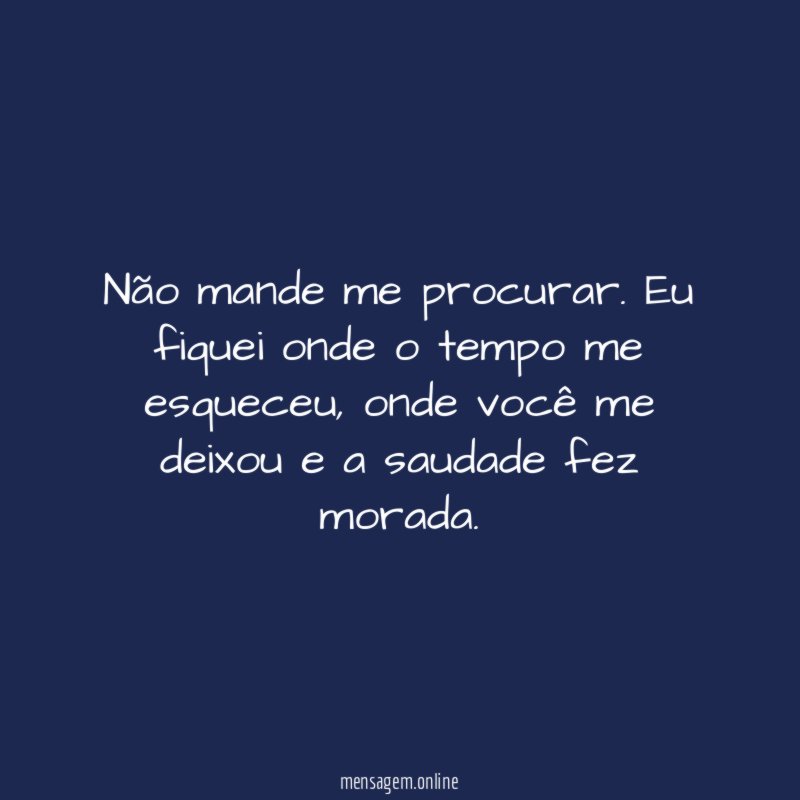 Não mande me procurar