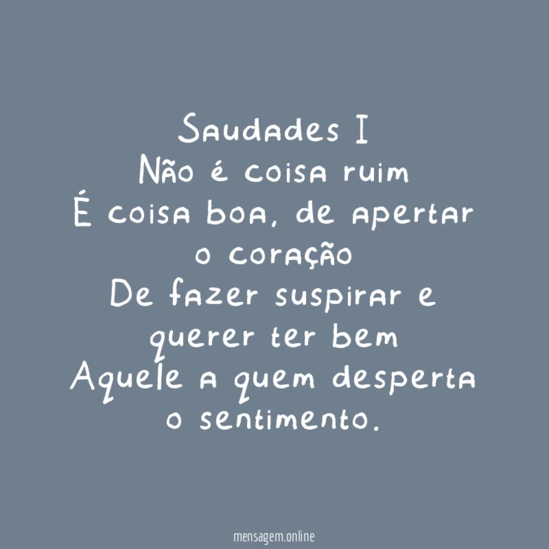 Saudades I