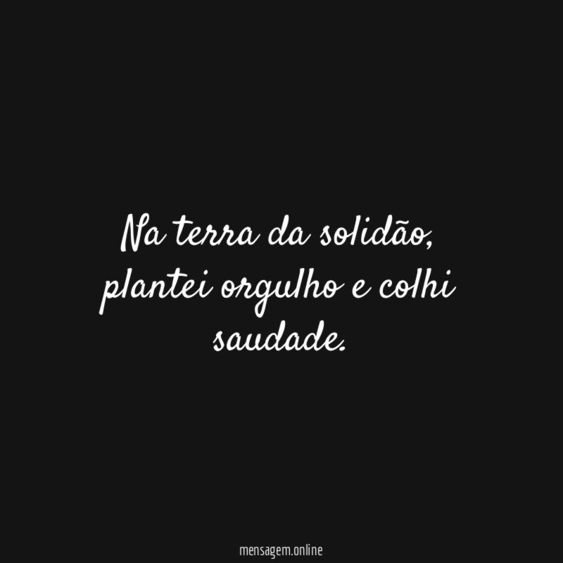 Na terra da solidão