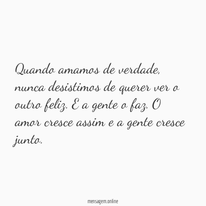 Quando amamos de verdade
