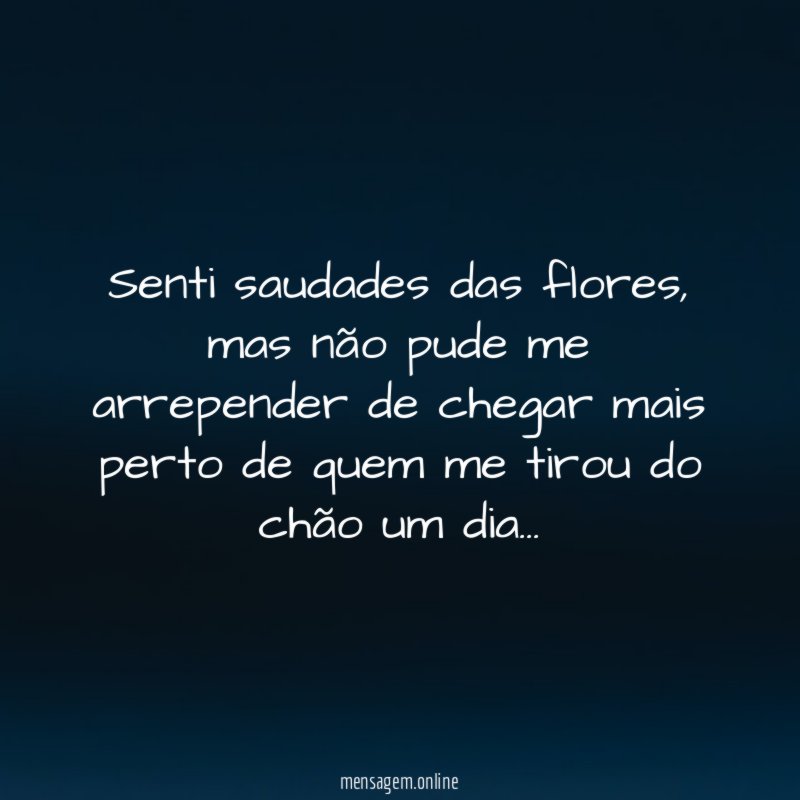 Senti saudades das flores
